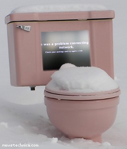 Sad toilet in snow