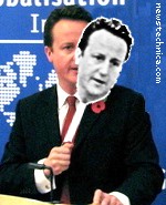 David Cameron with David Cameron mask