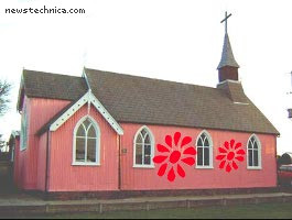 Pink church in Hassall Green