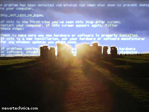 Blue screen of Stonehenge