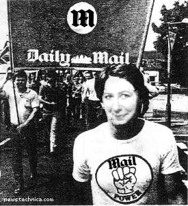 Jan Moir leading a Daily Mail Front rally in her youth